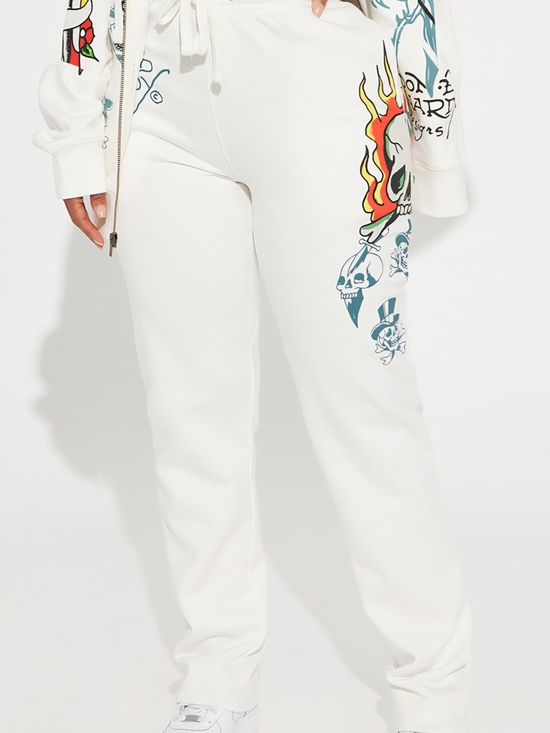 Ed Hardy On Fire Wide Leg Pants - Picture 2 of 7